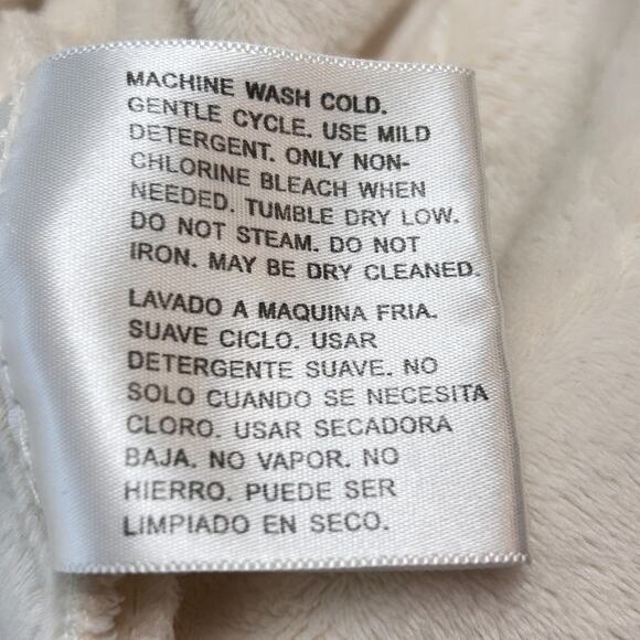 Kristen Blake Jacket Cream  Thick Ultra Soft Fleece Velour Hooded Zip Sz.M - Picture 6 of 7